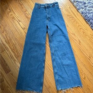 Zara Denim Flare Wide-Leg Jeans